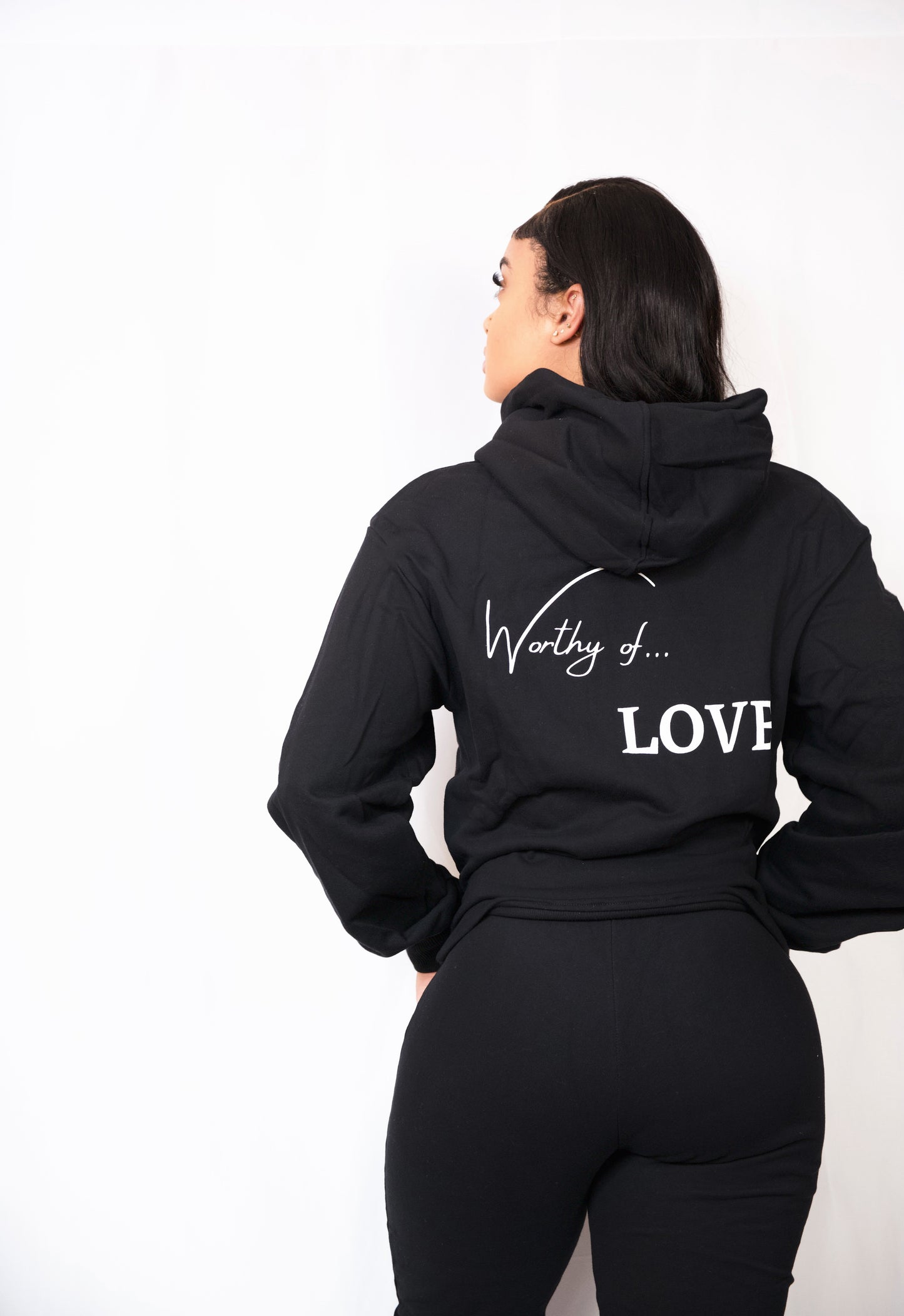 Worthy Of Love- French Terry Hoodie - Black