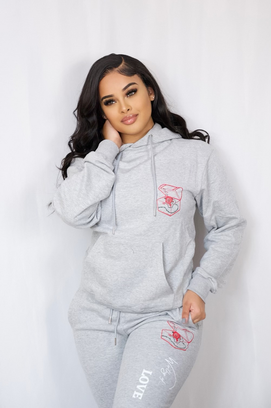 Worthy Of Love- French Terry Hoodie - Grey