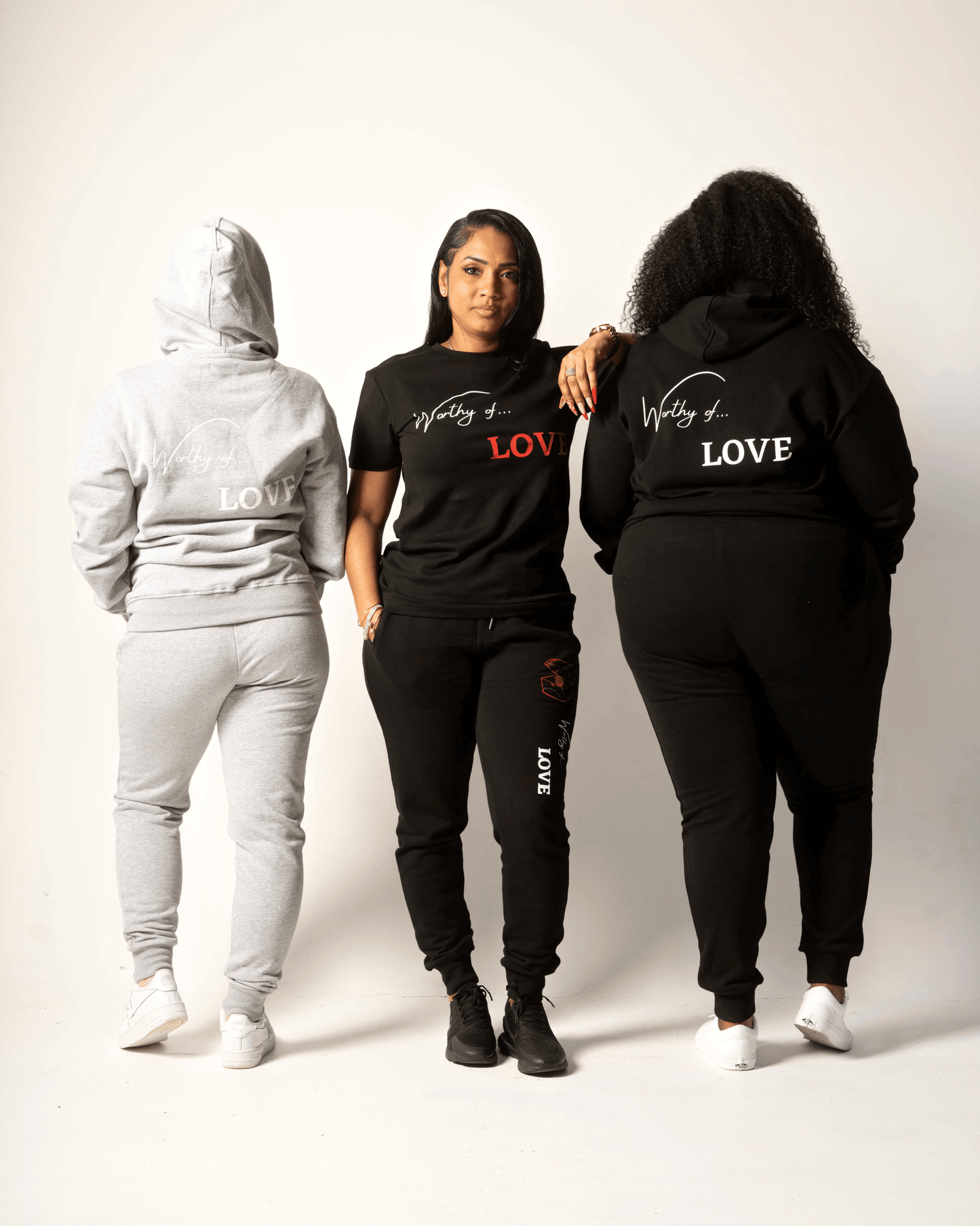 Worthy Of Love - French Terry Sweatpants - Black