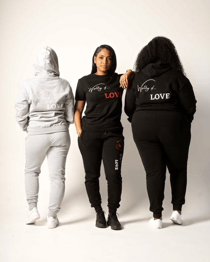 Worthy Of Love - French Terry Sweatpants - Black