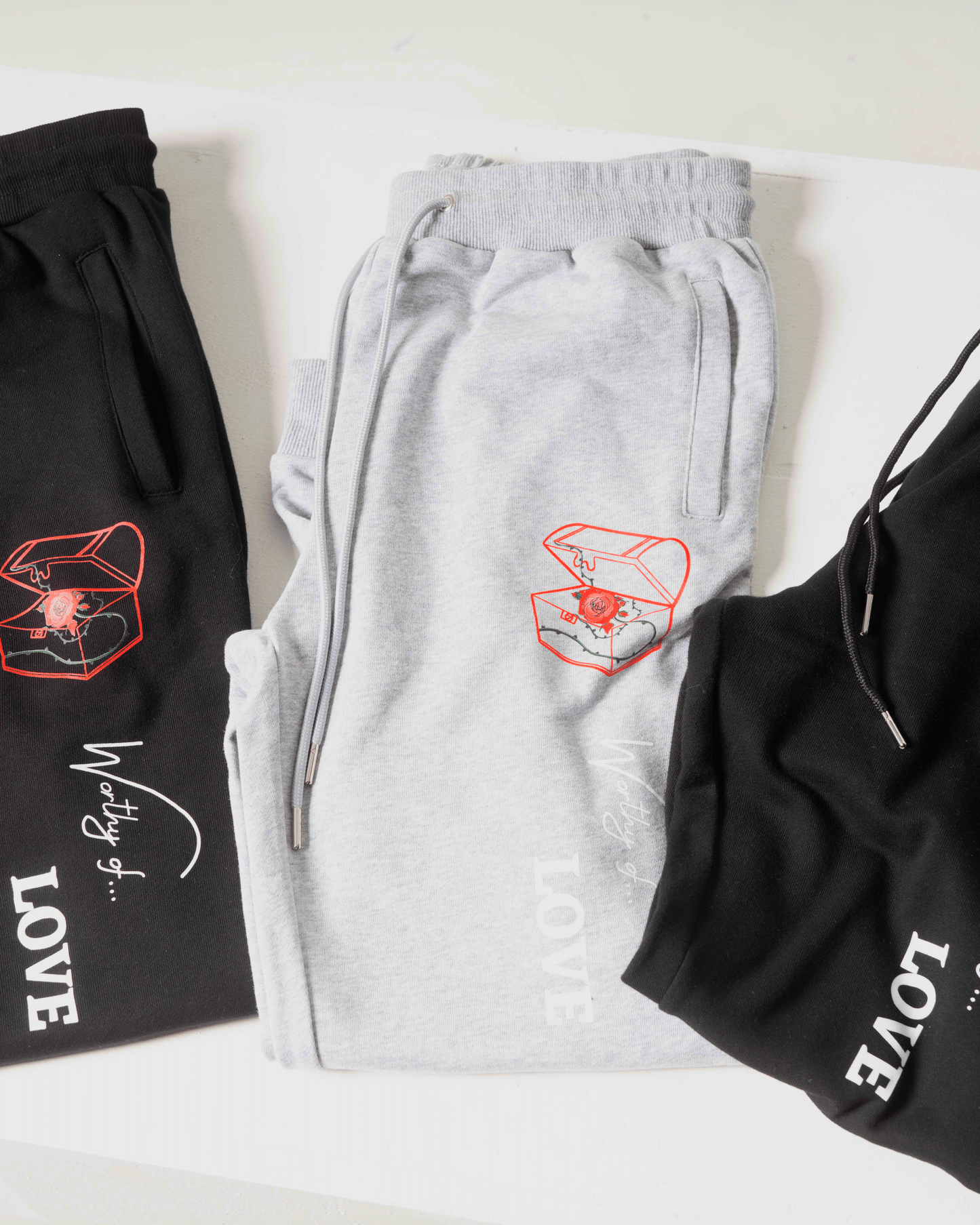 Worthy Of Love - French Terry Sweatpants - Black