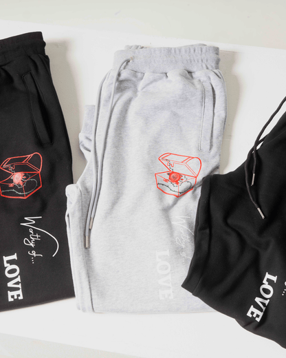 Worthy Of Love - French Terry Sweatpants - Black